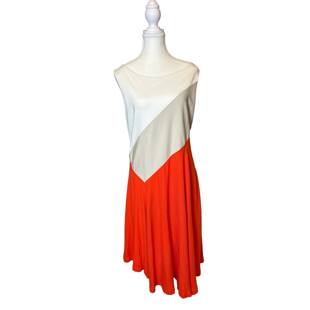 Anthropologie Mauve | Cameroon Striped Asymmetrical Color Block Dress | Large